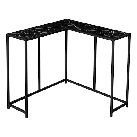 Monarch Specialties Accent Table, Console, Entryway, Narrow, Corner, Living Room, Bedroom, Metal, Black Marble Look I 2158